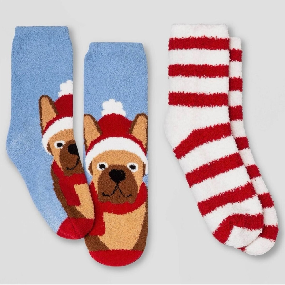 Kids' Wondershop 2pk Dog Cozy Crew Socks 2 pairs
